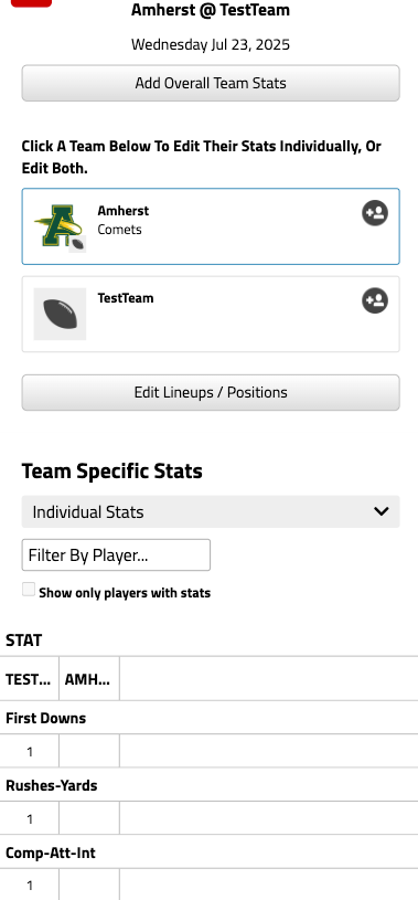 Team stats modification example image